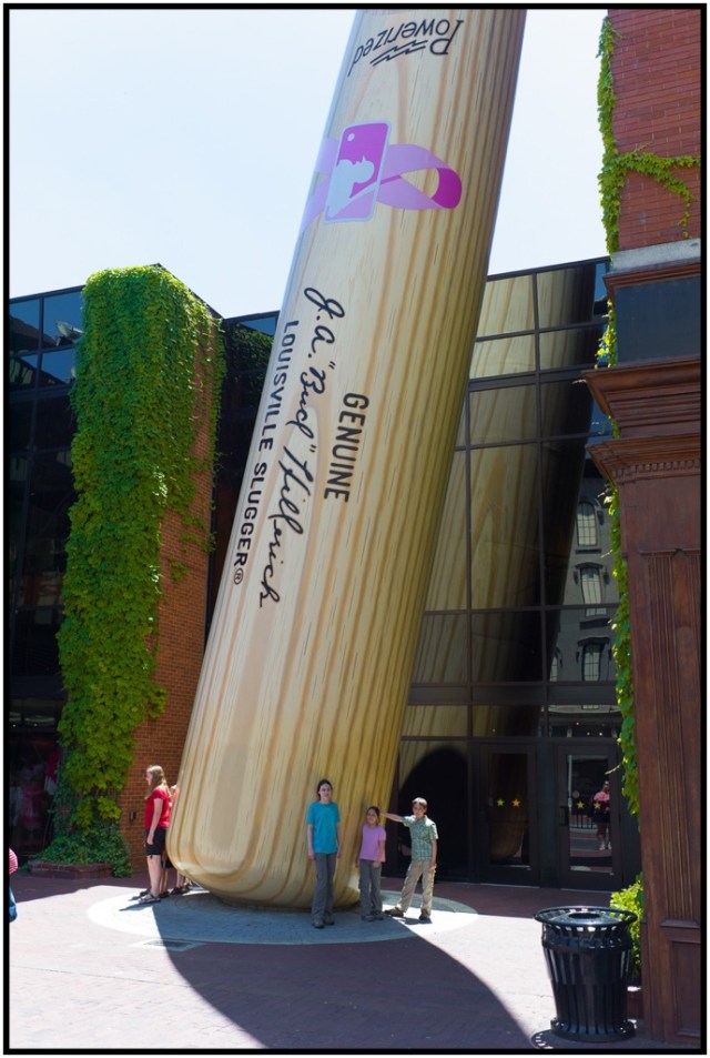 In front of the Louisville Slugger Museum & Factory