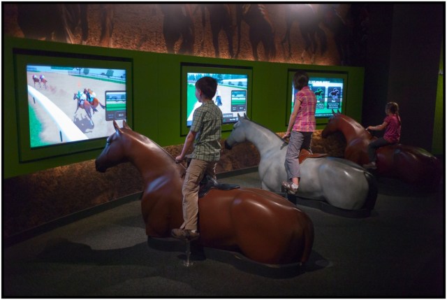 The kids' favorite part of the museum - a video game simulating the race. They needed to bounce up and down, quickly but in pace, to win.