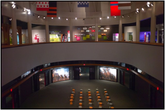 Theatre with a 360 degree screen showing off the Derby history and majesty.