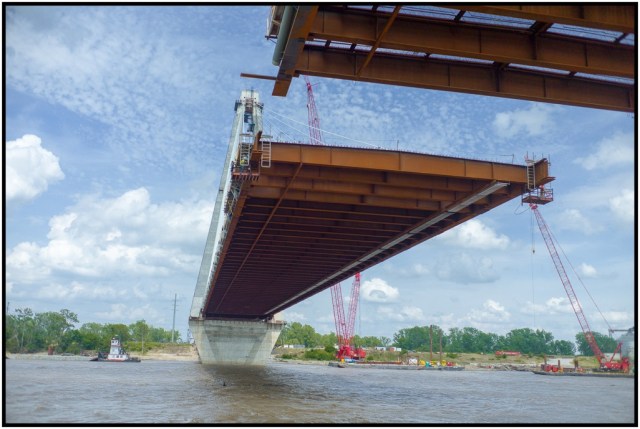 New bridge construction on the Mississippi.