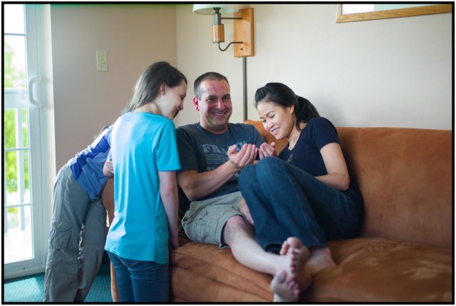 Brian, Phuong and some wonderfully inappropriate video on his iPhone that Brian is anxious to share with his nieces.