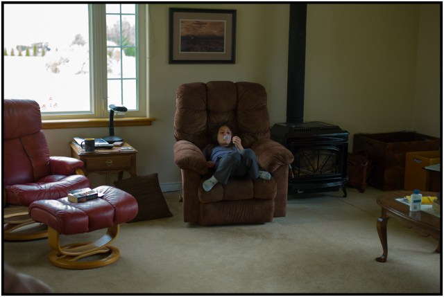Watching cartoons after visiting the grocery store to stock up on bubble gum.