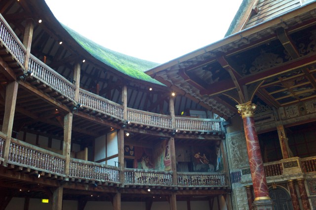 Seating, and a view of the thatched roof.